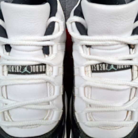 %Size 10 Men Nike Air Jordan 11 Low Emerald Iridescent White Black AJ26 main image 11